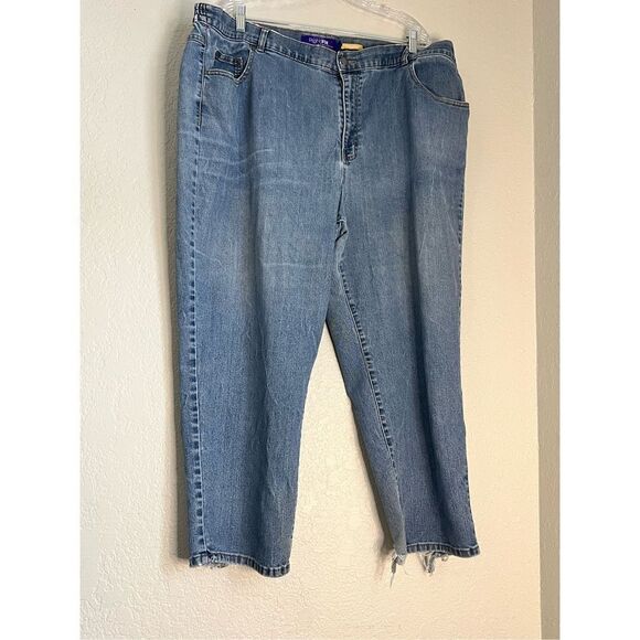 Catherines Right Fit Denim Women’s Jeans Sz 26 26w Blue Stretch Elastic Waist - Picture 1 of 6